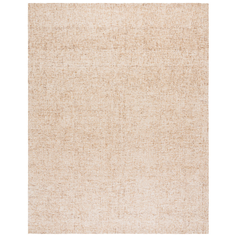 Abstract 175 Hand Tufted Wool; Cotton No Pattern Rug in Light Brown/Ivory, Rectangle 8' x 10'