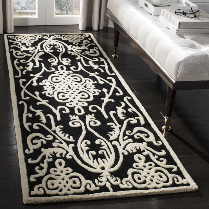 Westmanland Hand Tufted Wool And Viscose Floral Rug, Runner 2'6" x 12'