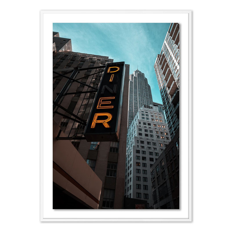 Diner Sign Print by Alexander Iby, 60" H x 43" W x 2.5" D, White
