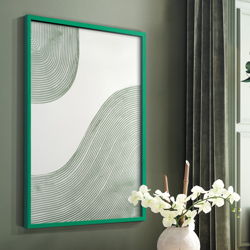 Get Going I Framed Print - Solid Wood, Green, 10" H x 8" W