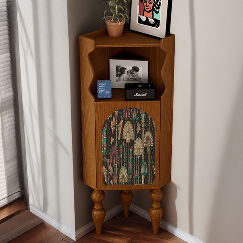 Retro multi-functional corner bookcase, Brown