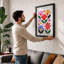 Graphic Floral Arrangement Mid-Century - Framed Print-463179091-463179100