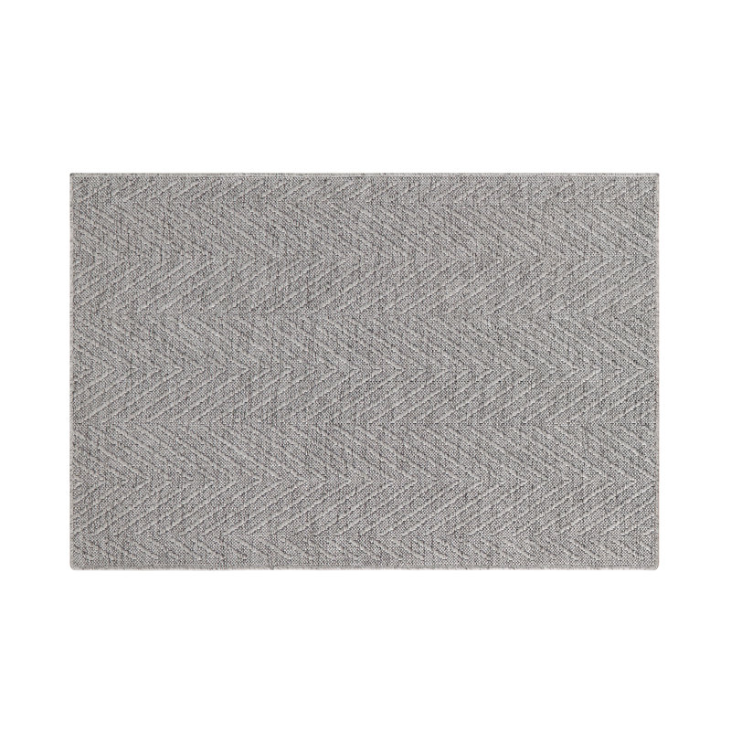 TOWN & COUNTRY BASICS Pax Herringbone Textured Solid Machine Washable Area Rug Grey, Rectangle 2'11.4" x 4'11.1"