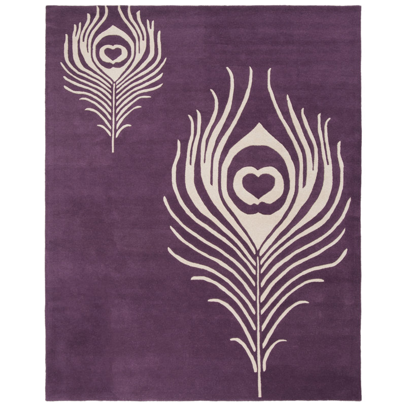 Tapis mauve touffeté à la main Nonia, Rectangle 8 pi 3 po x 11 pi