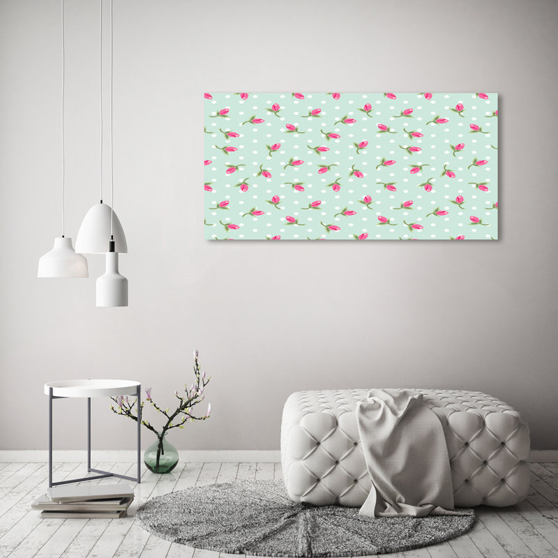 Roses pattern 1 Piece Wall Art, 60cm H x 120cm W, No Frame