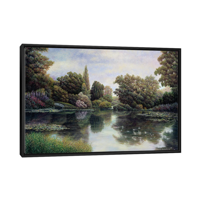 «Tranquil Waters», reproduction sur toile, Toile encadrée noire, Pas de tapis, H 32 po x l 48 po x P 1,5 po
