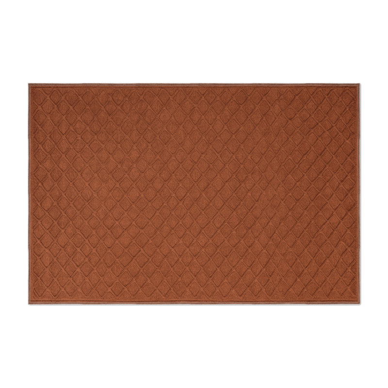 Trellis Brown Indoor and Outdoor Area Rug, Rectangle 2' x 3'