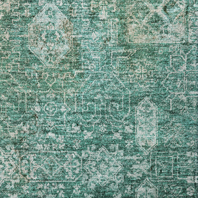 Tapis à poil long de qualité supérieure lavable à la machine ADS637, Teal, 9' x 12'