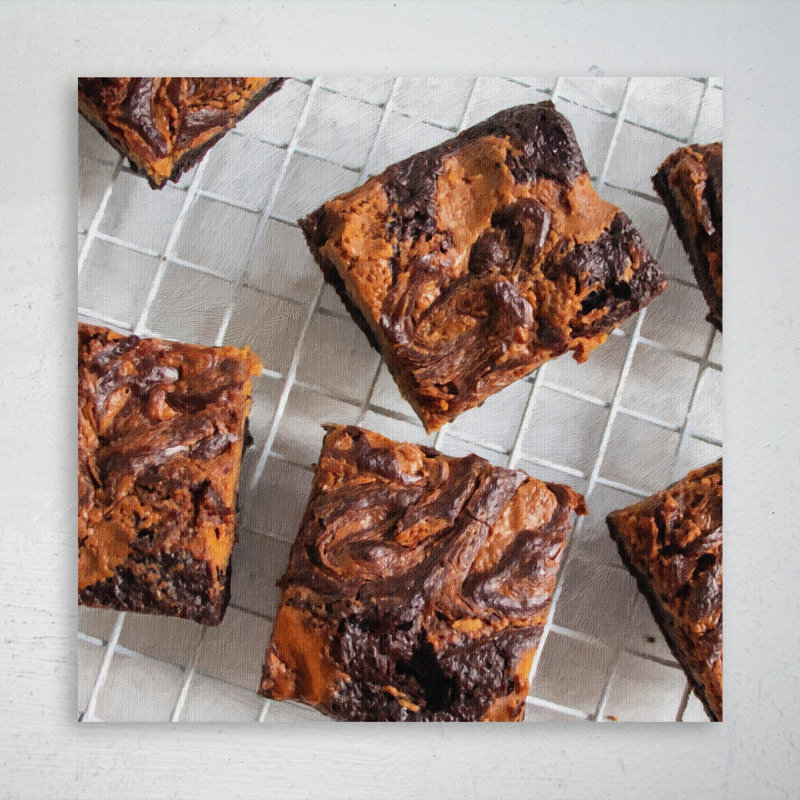«Chocolate Baked Cakes», reproduction d'art graphique carré sur toile tendue, H 32 po x l 32 po