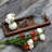 15.7" Rustic Distressed Paulownia Wood Decorative Serving Tray