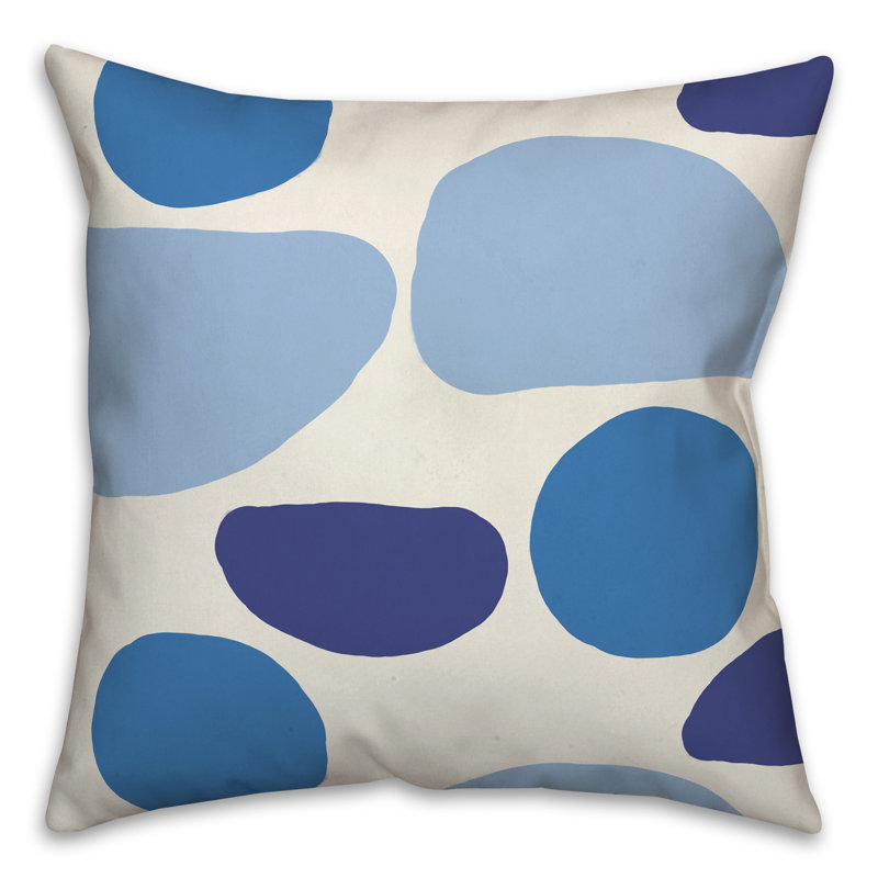  Coussin Blue Abstract Shapes 1, 20 po x 20 po