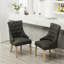 2 chaises en bois massif à boutons gris anthracite - style à oreilles avec têtes de clous attrayantes-993203750