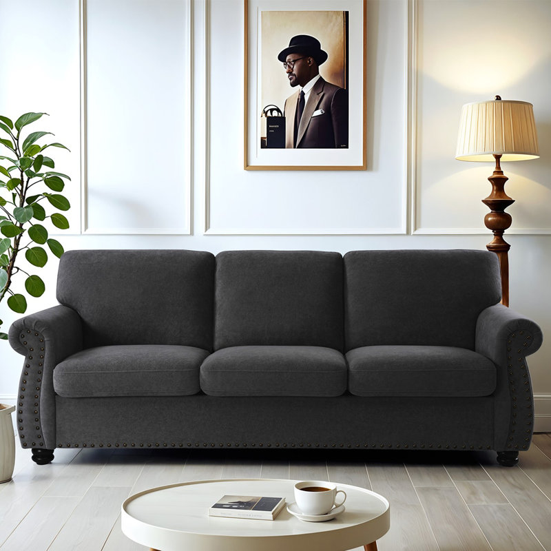 Canapé rembourré confortable avec un design élégant pour divers espaces, Noir