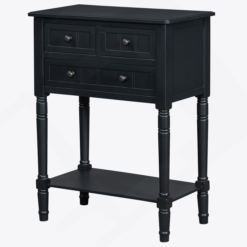 Functional Console Table With Multiple Storage Drawers And Bottom Shelf, Ideal For Organizing Living Spaces And Adding Style.