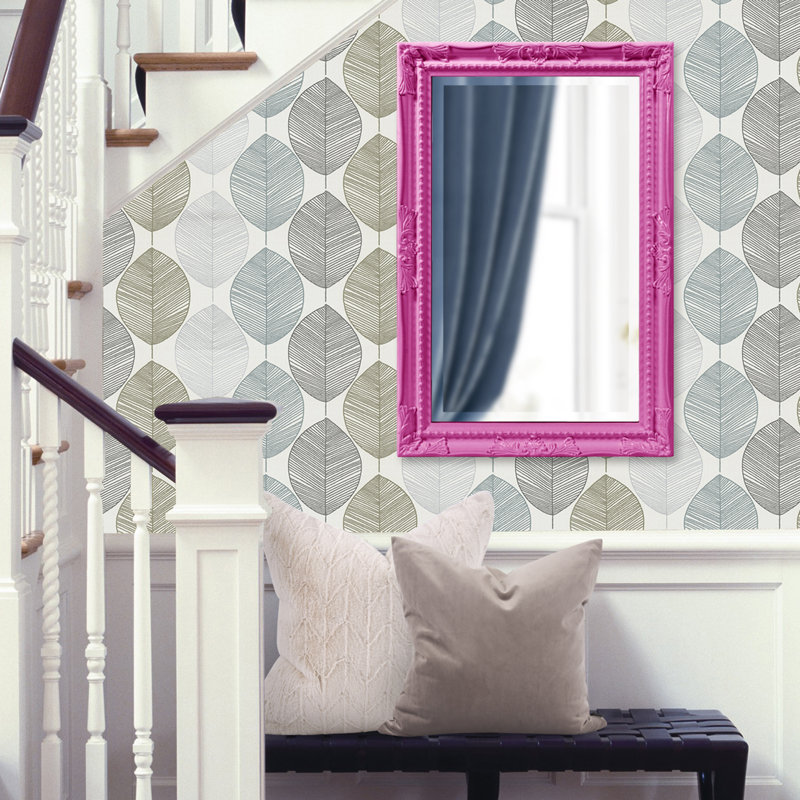 Miroir d'appoint biseauté traditionnel, Rose vif brillant