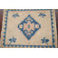 Ensemble de 2 tapis uniques en laine noué à la main de style années 1980 1 pi 9 po x 2 pi 2 po beige / bleu