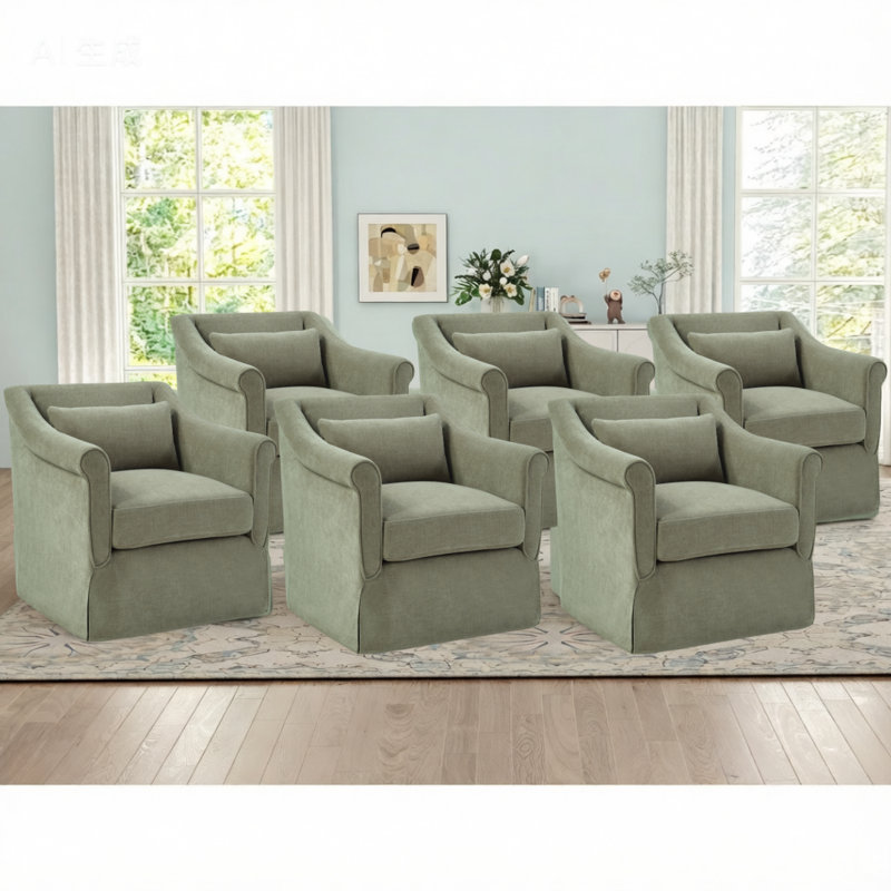 Fauteuil d'appoint pivotant rembourré de 30 po de largeur avec coussin lombaire, Vert