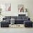 6-Piece Upholstered Corduroy U-Shape Sectional with Ottoman-239380020