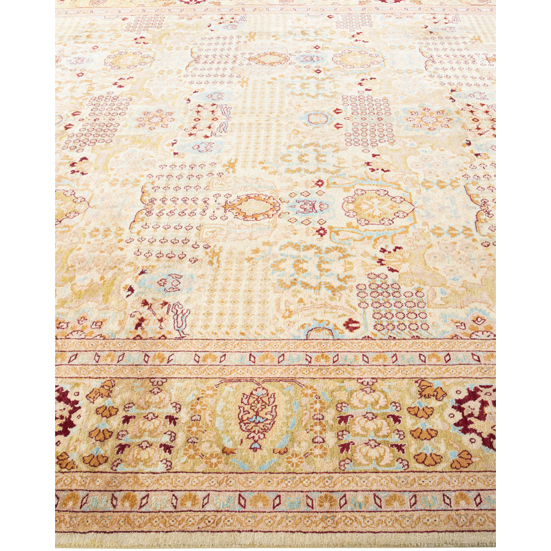Tapis unique noué à la main ivoire 8 pi 0 po x 10 pi 4 po Keenan