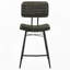 Chaise de comptoir antique rembourrée espresso avec pieds en métal (ensemble de 2)