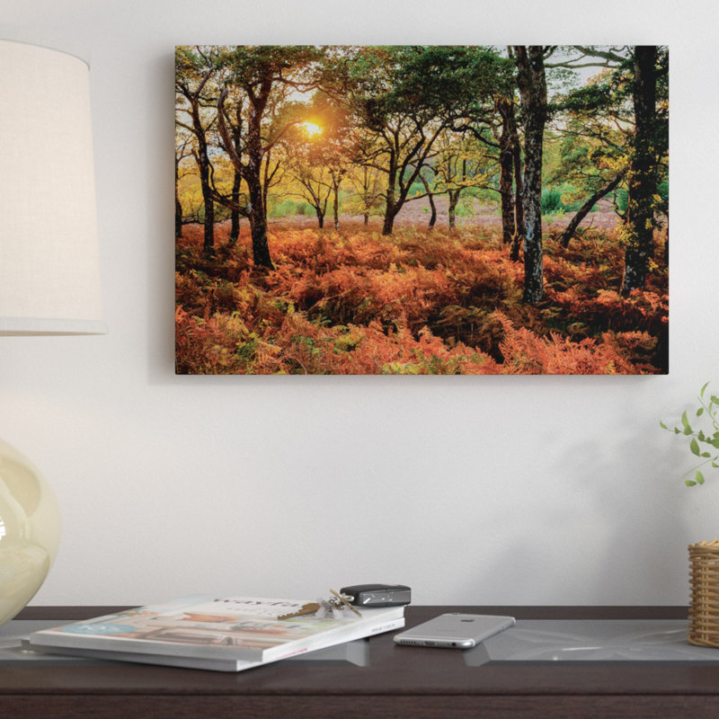 Paysage automne landscape, reproduction de photo sur toile tendue, H 18 po x l 26 po x P 1,5 po