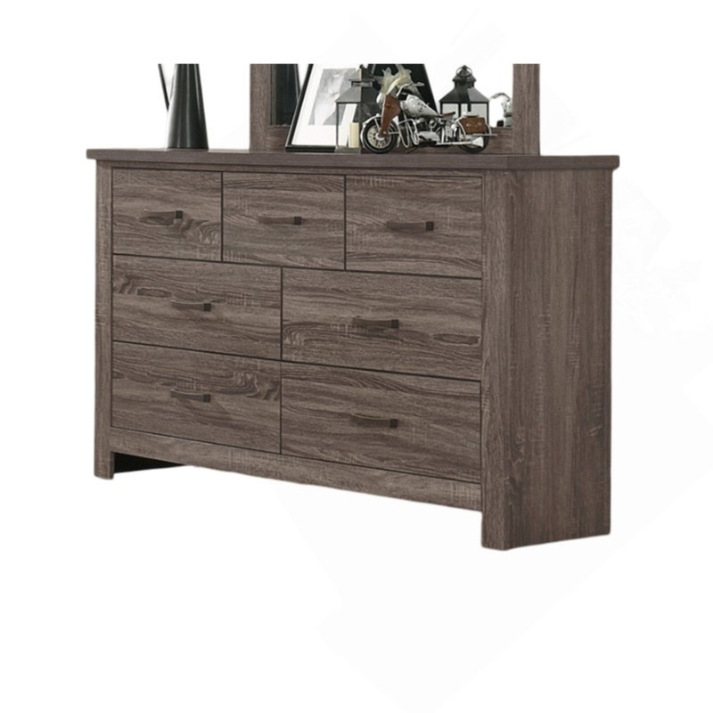 Mobilier de chambre à coucher avec tiroirs en bois à finition naturelle