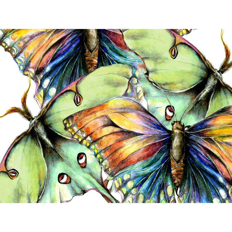 Pastel Butterfly and Moth Print on Waterproof Canvas