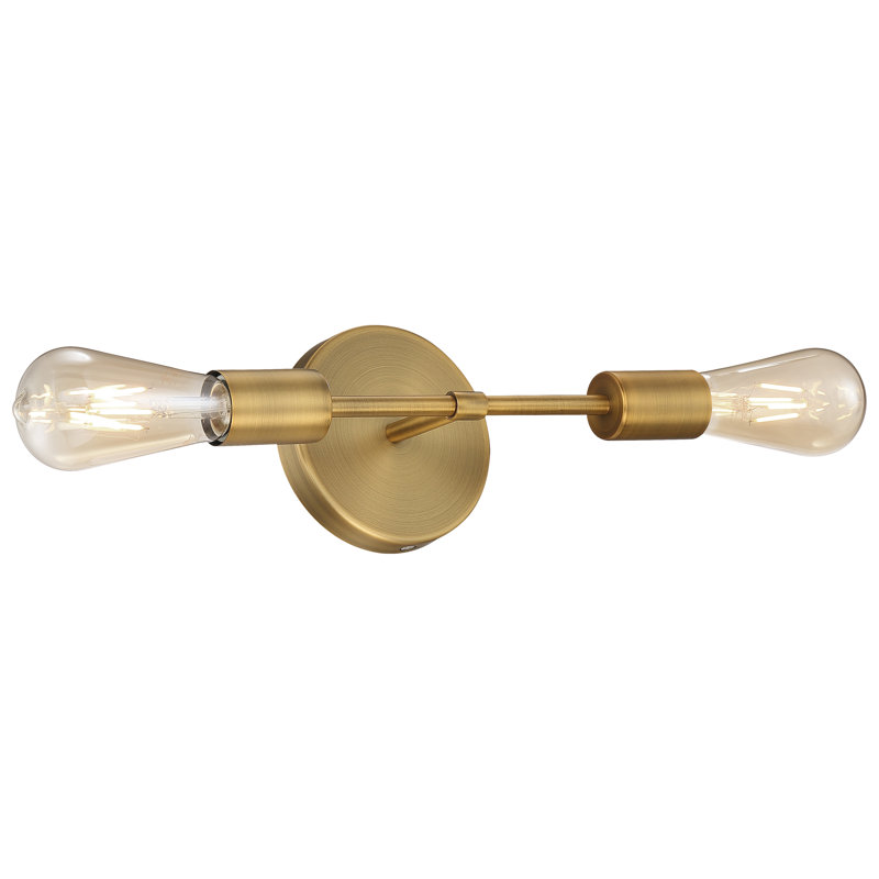 Herrald Steel Armed Sconce, Brushed Gold