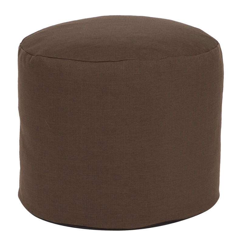 Repose-pieds repose-pieds rond de couleur unie en mélange de polyester 22" Vinita, Chocolat