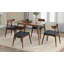 Ensemble de table de salle à manger 5 pièces, 1 table, 4 chaises, structure, dossier ergonomique, chaises rembourrées, noyer et gris anthracite-1604276804-1604276803-1604276802