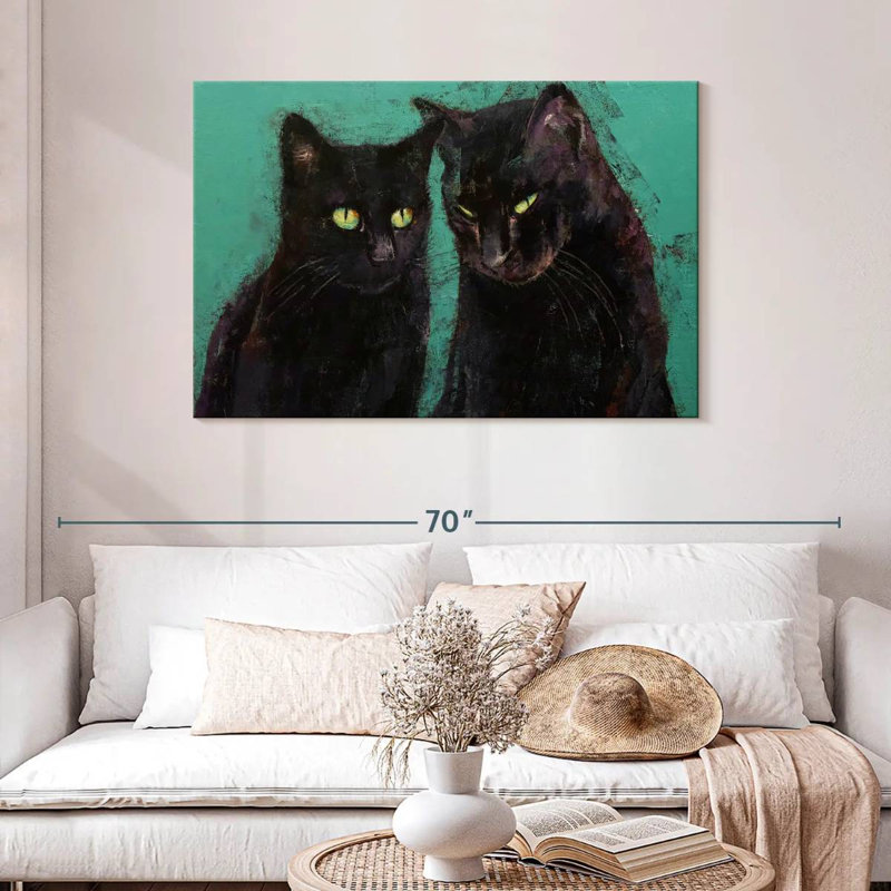 Brampt Two Black Cats, 30" H x 45" W