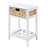 Walnut and Natural Accent Table with Woven Basket-97821422