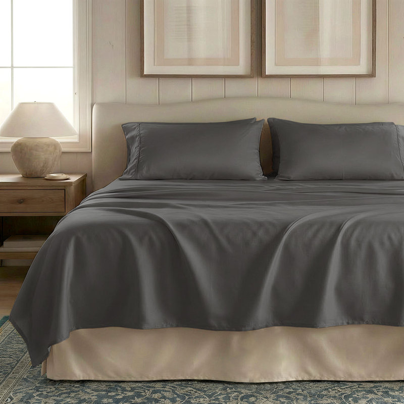 Threadmill 1000 Thread Count 100% Supima Cotton Sheet Set in Sateen Weave, Dark Grey