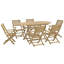6 - Person Solid Wood Patio Dining Set Round Table