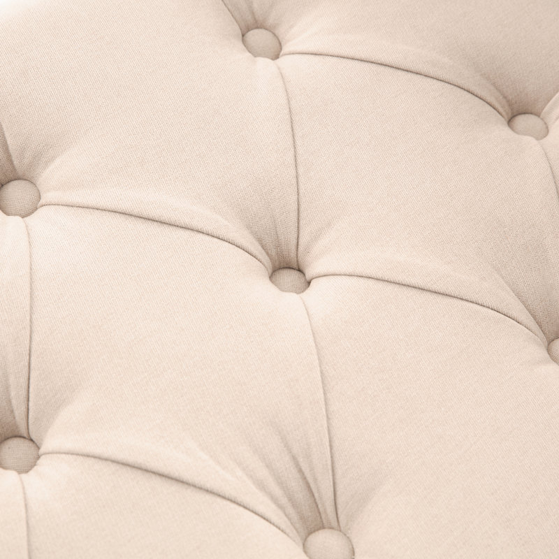 Banc de rangement en polyester touffeté, Sable, H 23,6 po x l 48 po x P 18,9 po