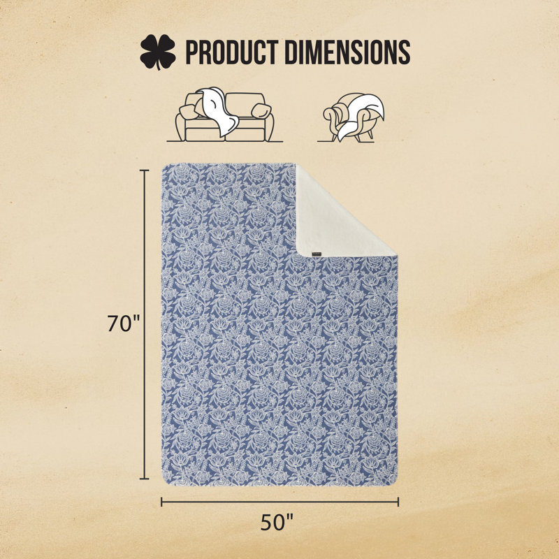 Lucky Brand Reversible Throw Blankets, Avalon Floral