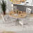 Oakham Farmhouse Retro Dining Set with Adjustable Length and Solid Rubber Wood-117430347-117430349