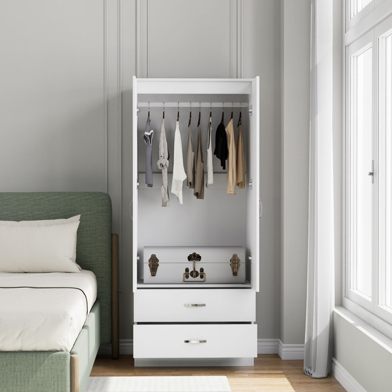 2 Door Wardrobe, Matt White