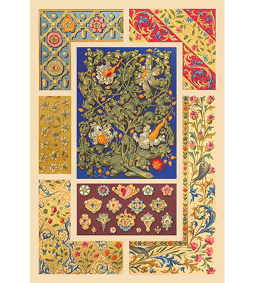 " Medieval Design With Flowers "