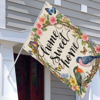 Drapeau pour oiseau Home Sweet Home, 35 x 24 po, pour la décoration intérieure