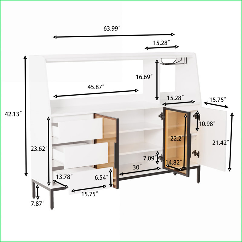 Noir moderne et peu encombrant Table basse en marbre blanc avec 2 rangements pour le salon