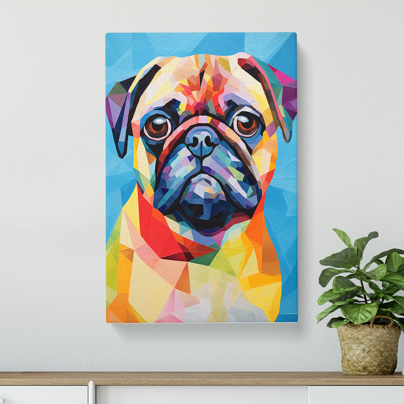 Pug Cubism - Wrapped Canvas, 76cm H x 50cm W x 3cm D
