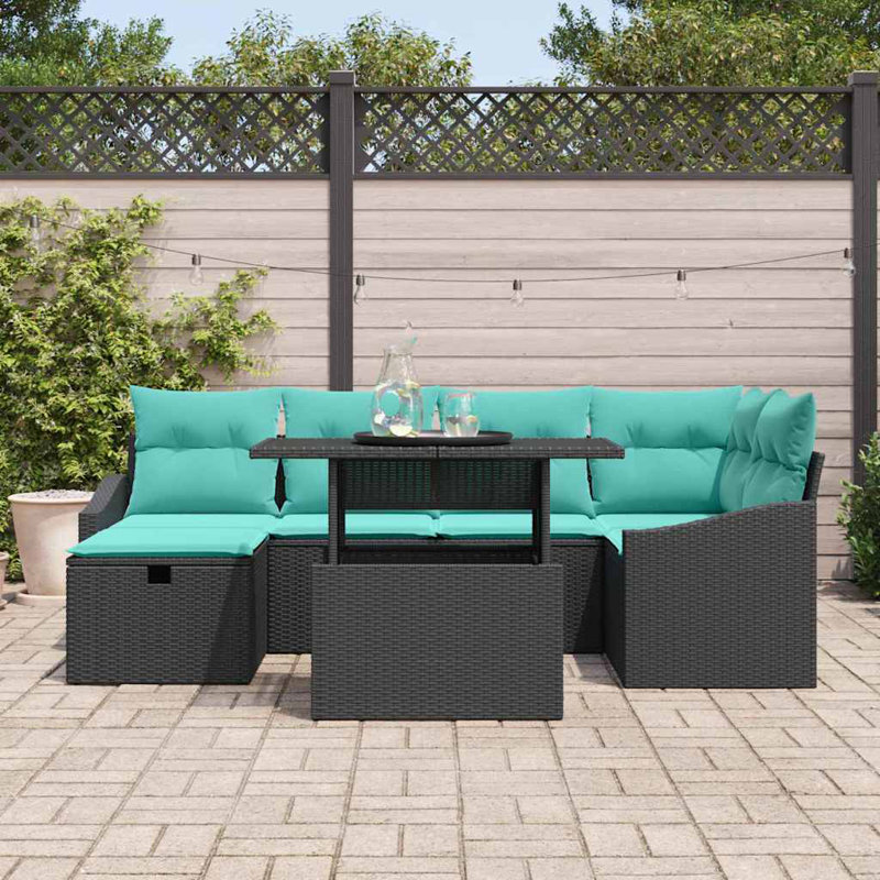 Ensemble de canapé de jardin réglable en hauteur 7 pièces vidaXL