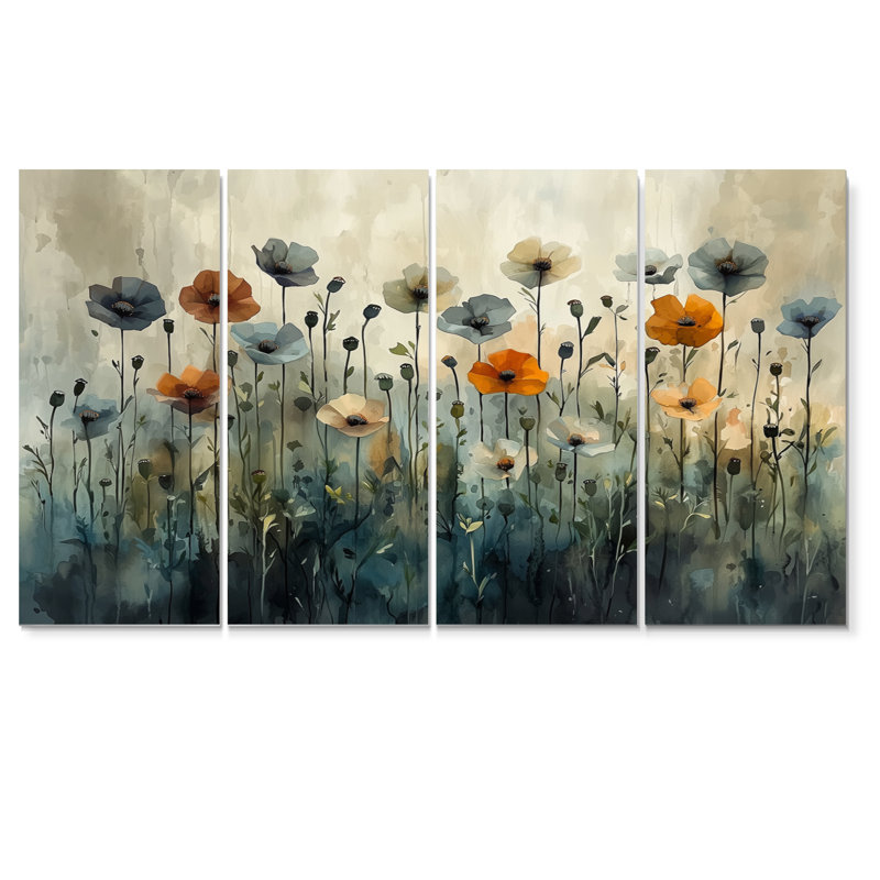 Appaloosa - coquelicots - art mural traditionnel, H 28 po x l 48 po, 4