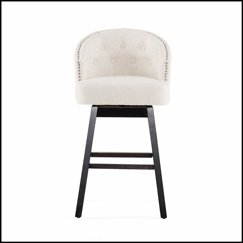 Ensemble de tabouret de bar pivotant Ogden KD, cuir de polyuréthane capitonné à losanges, réglage de la hauteur du vérin à gaz, repose-pieds intégré, 16,5 po