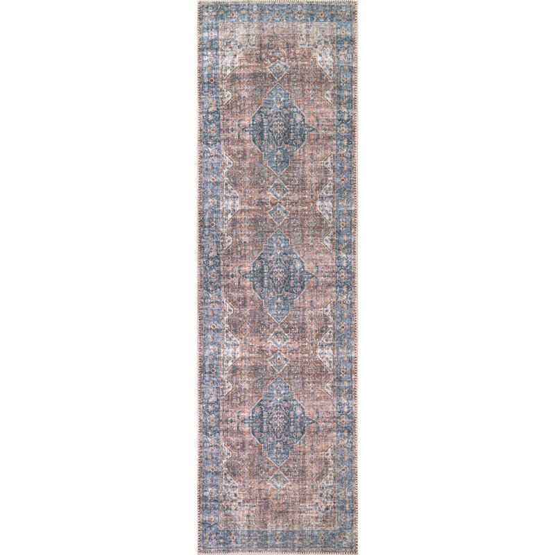 ELISE 2.6X7.6 6305-351 RED/BLUE/BEIGE, Runner 2'6" x 7'6"