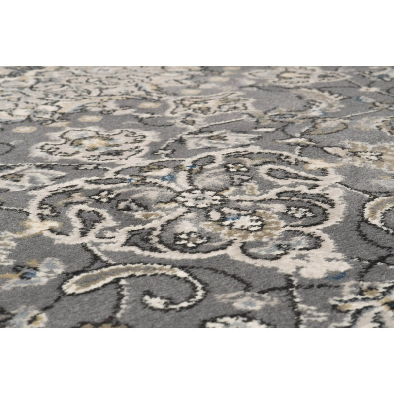 Tapis oriental gris / crème Attell, Rectangle 3 pi 11 po x 5 pi 7 po