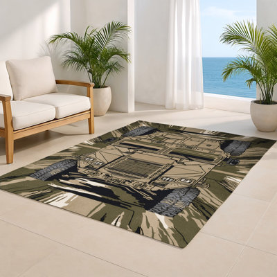 Tapis intérieur et extérieur brun Transport