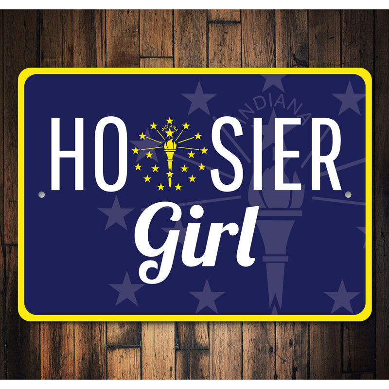 Plaque Hoosier Girl, H 10 po x l 14 po x P 0,04 po