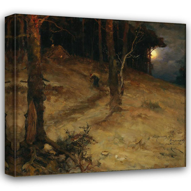 «A Moonlit Night in the Forest» par Julius Sergius Klever - Art mural sur toile tendue avec châssis, H 40 po x l 28 po